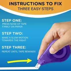 BIC Wite-Out EZ Correct Correction Tape, White, No Dry Time, Tear Resistant Tape, 2-Count