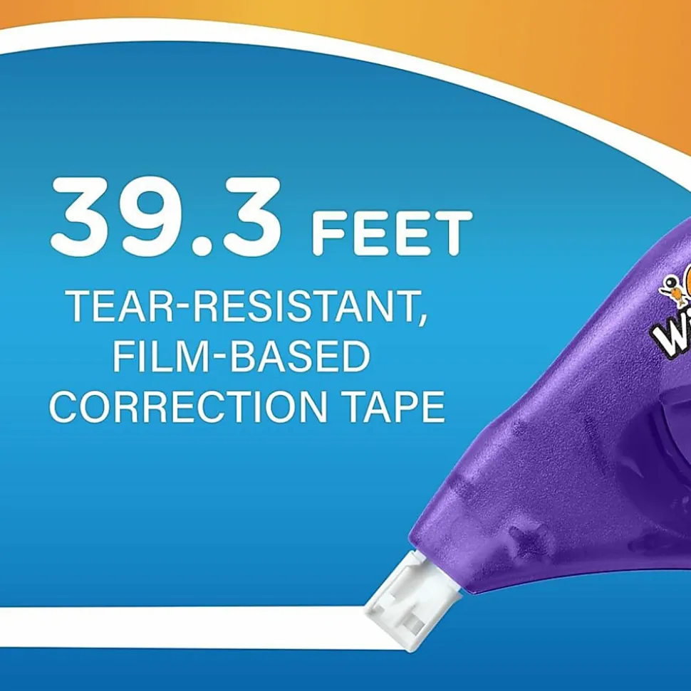 BIC Wite-Out EZ Correct Correction Tape, White, No Dry Time, Tear Resistant Tape, 4-Count