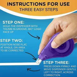 BIC Wite-Out EZ Correct Correction Tape, White, No Dry Time, Tear Resistant Tape, 4-Count