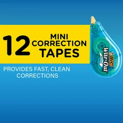BIC Wite-Out Mini Correction Tape, White, No Dry Time, Long Lasting, 12-Count