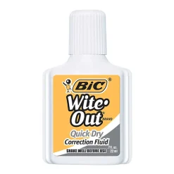 BIC Wite-Out Quick Dry Correction Fluid With Foam Applicator, White, Pack Of 12