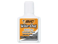 BIC Wite-Out Quick Dry Correction Fluid With Foam Applicator, White, Pack Of 12