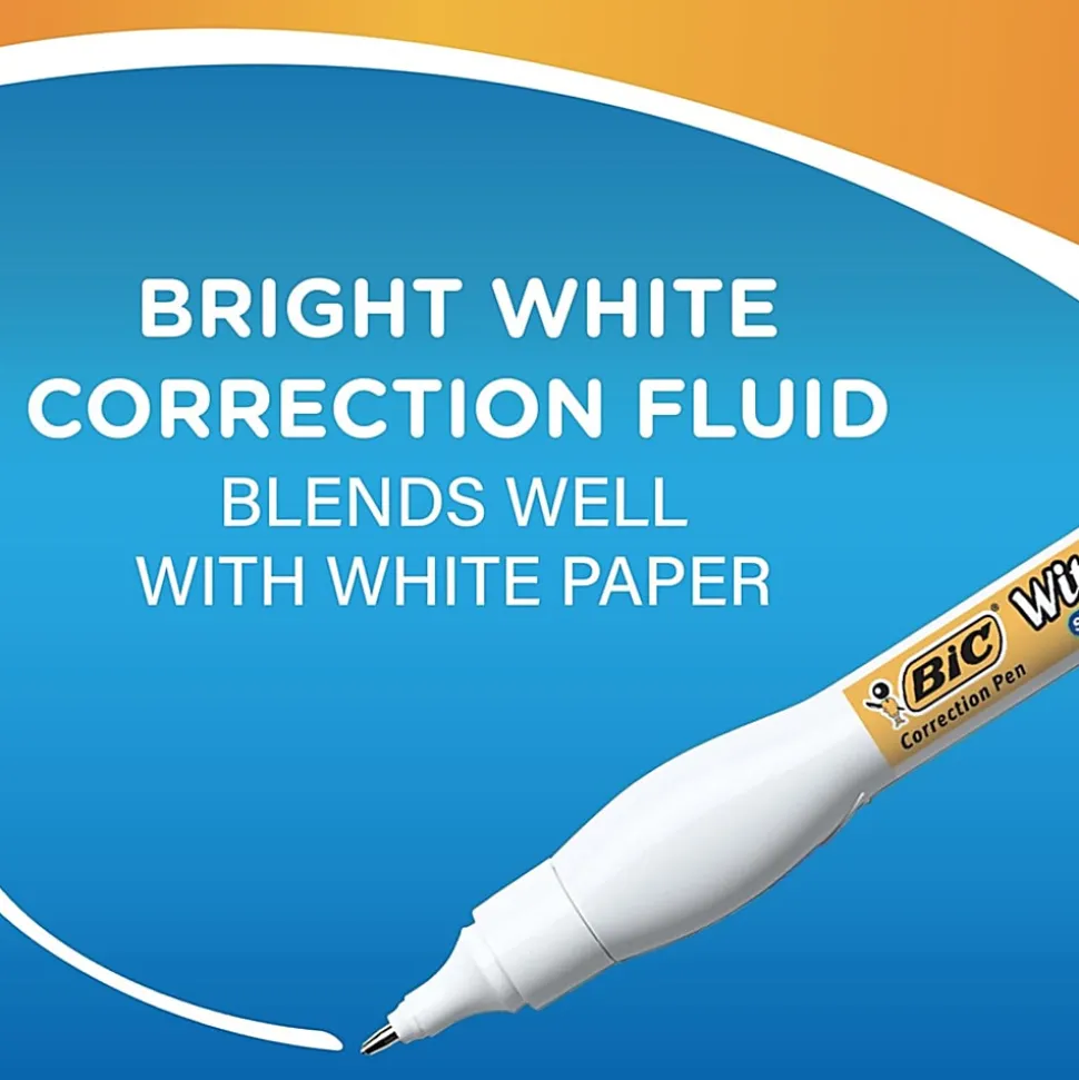 BIC Wite-Out Shake 'N Squeeze Correction Pen - Pen Applicator - 8 mL - White - Fast-drying - 12 / Box