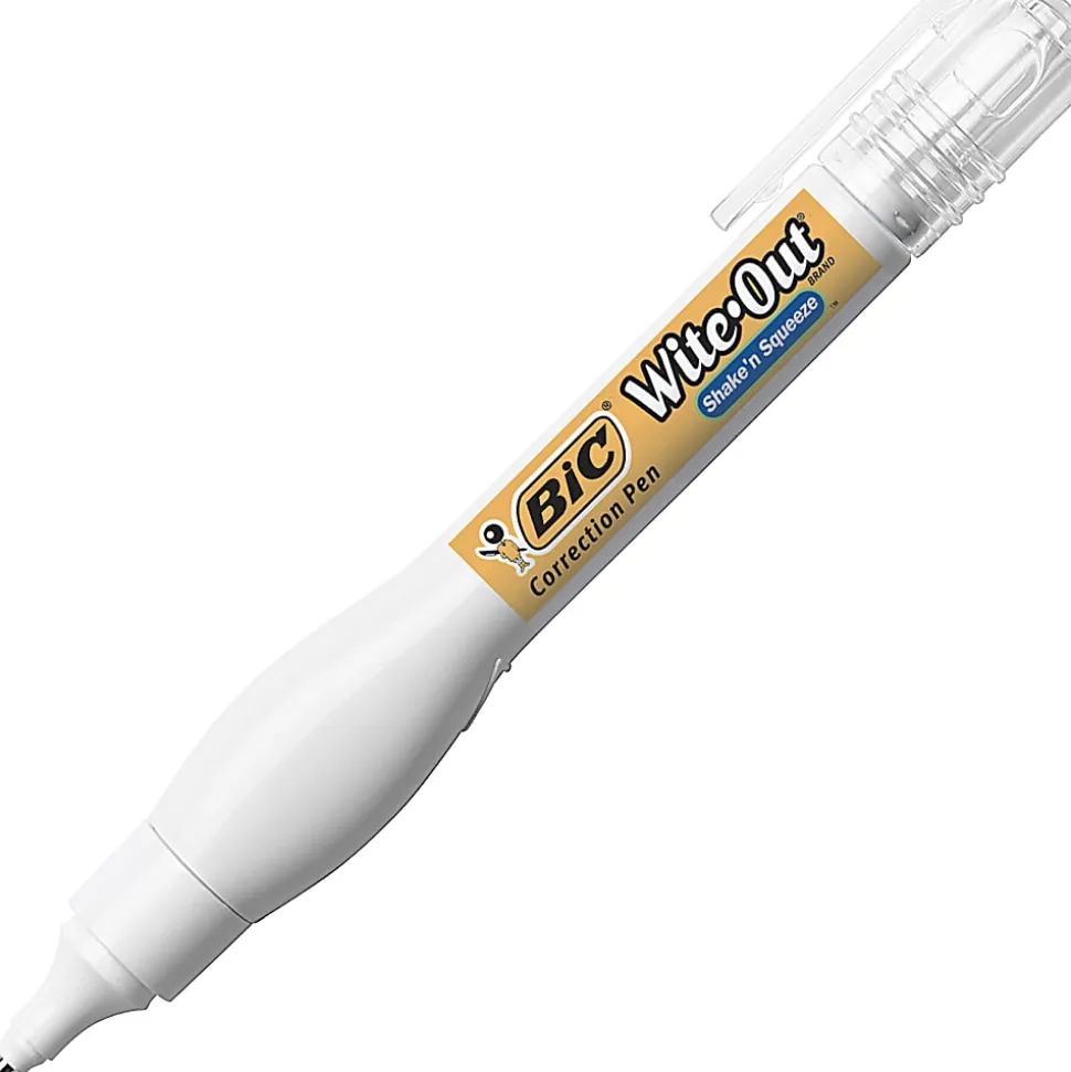 BIC Wite-Out Shake 'N Squeeze Correction Pen, 8 ml, Pack Of 4