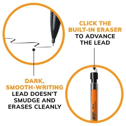 BIC Xtra Life Mechanical Pencils, 0.7 mm, #2 Lead, Clear Barrel, Pack Of 40 Pencils