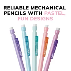 BICĀ® Xtra-Smooth Mechanical Pencils, Medium Point, 0.7 mm, #2 Lead, Assorted Pastel Barrel Colors, Pack Of 24 Pencils