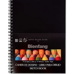 Bienfang® Sketchbook, 9" x 12", 150 Pages (75 Sheets), 50% Recycled, White