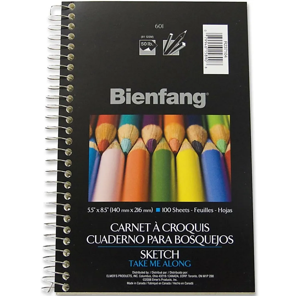 Bienfang® Sketchbook, 8 1/2" x 5 1/2", 100 Sheets (200 Pages), White