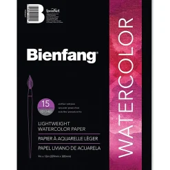 Bienfang Watercolor Pad, 9" x 12", White, Pad Of 15 Sheets