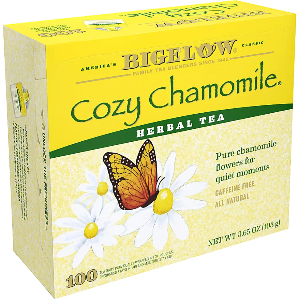 Bigelow Cozy Chamomile Tea Bags, 1.5 Oz, Box Of 100 Tea Bags