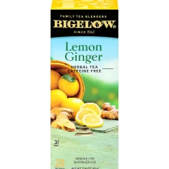 Bigelow Lemon Ginger Herbal Tea, 2.3 Oz, Pack Of 28 Tea Bags