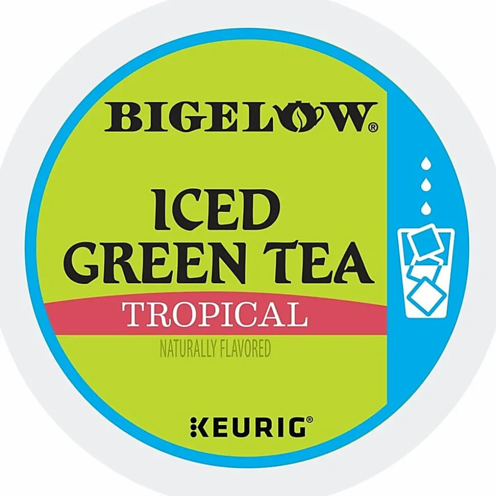 Bigelow Tropical Iced Green Tea K-Cup Pods, 0.10 Oz, Pack Of 22 Pods