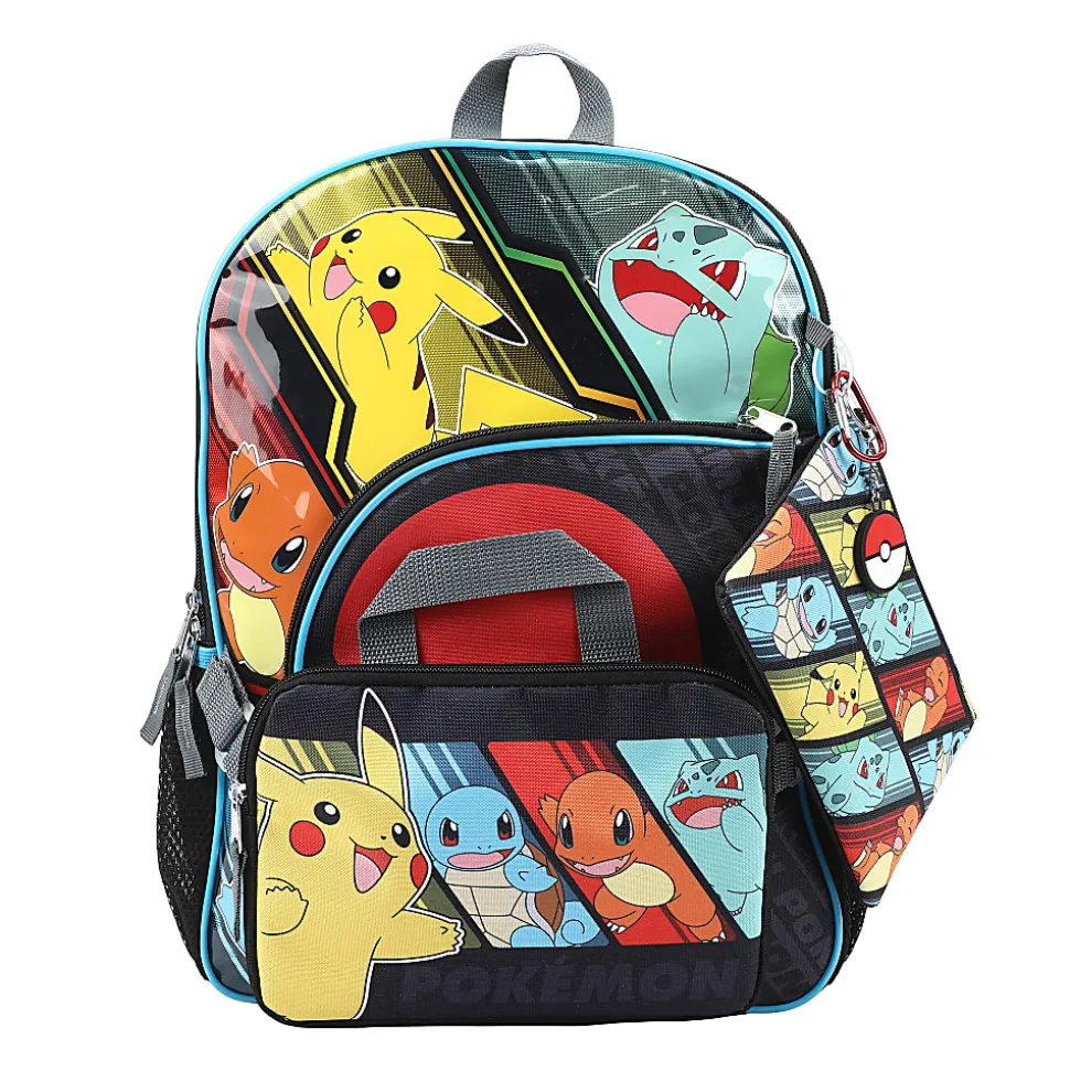 Bioworld Pokémon 5-Piece Backpack Set, Multicolor, Total Qty 1