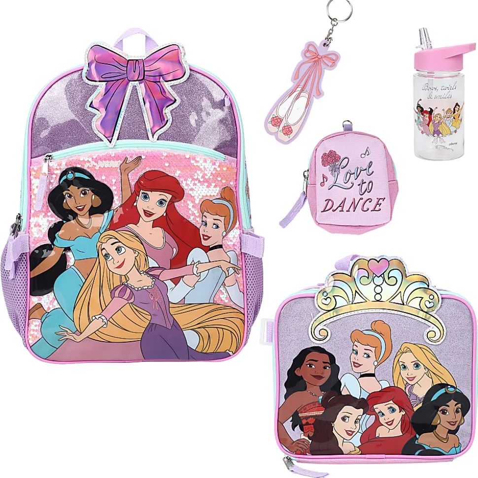 Bioworld Princess 5-Piece Backpack Set, Pink, Total Qty 1