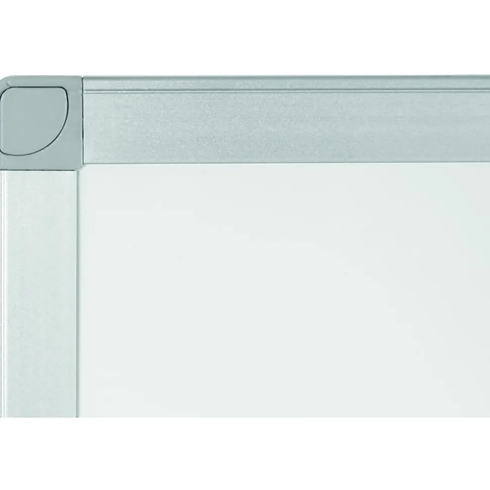 Bi silque Ayda Magnetic Dry-Erase Porcelain Whiteboard, 18" x 24", Aluminum Frame With Silver Finish