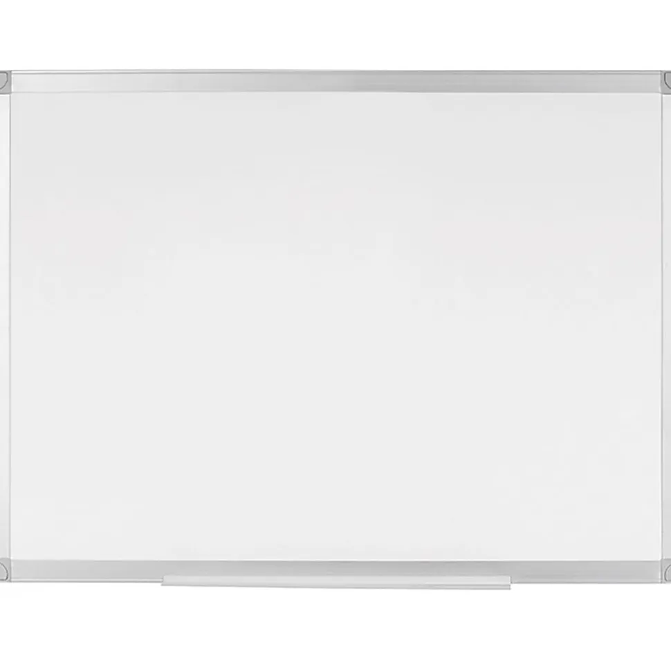 Bi silque Ayda Magnetic Dry-Erase Porcelain Whiteboard, 18" x 24", Aluminum Frame With Silver Finish
