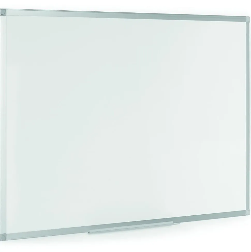 Bi silque Ayda Magnetic Dry-Erase Porcelain Whiteboard, 18" x 24", Aluminum Frame With Silver Finish