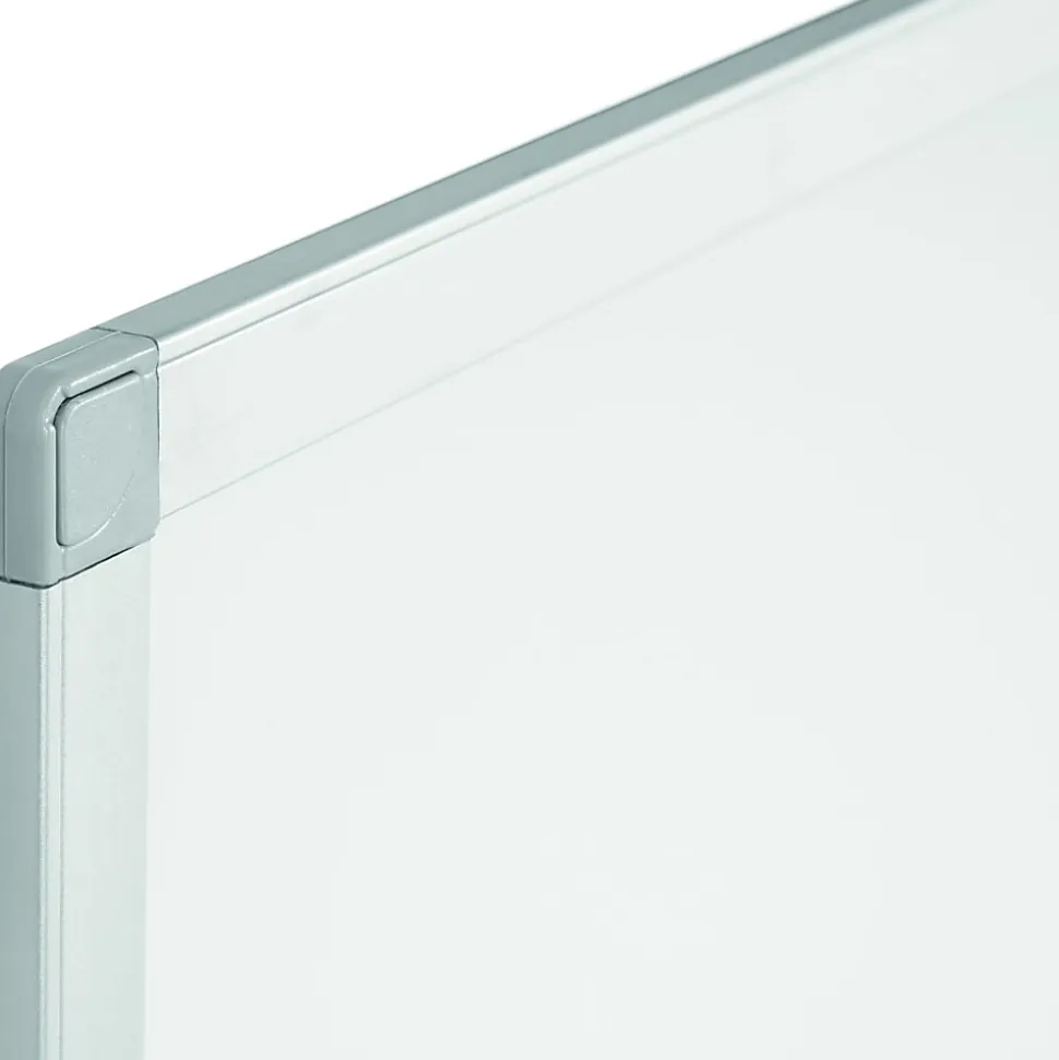 Bi-silque Ayda Porcelain Magnetic Dry-Erase Board, 24" x 36", White, Aluminum Frame