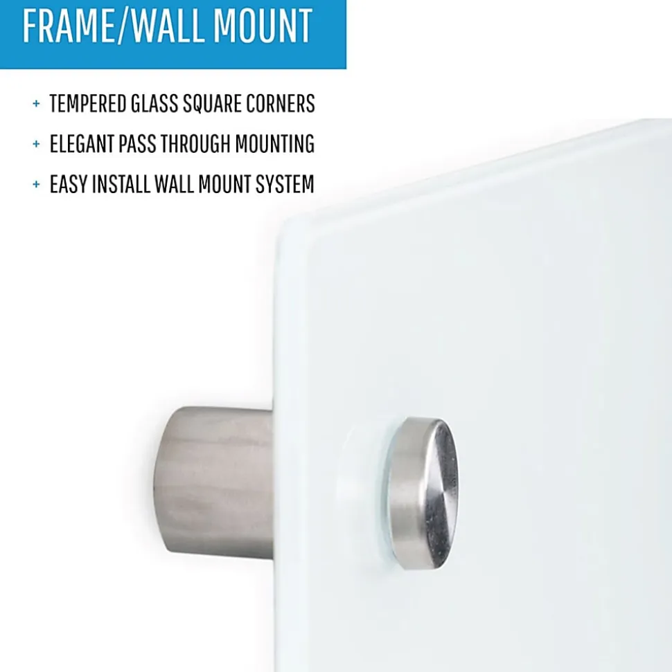 Bi-silque Magnetic Glass Dry Erase Board - 36" (3 ft) Width x 48" (4 ft) Height - White Glass Surface - Rectangle - Horizontal/Vertical - 1 Each