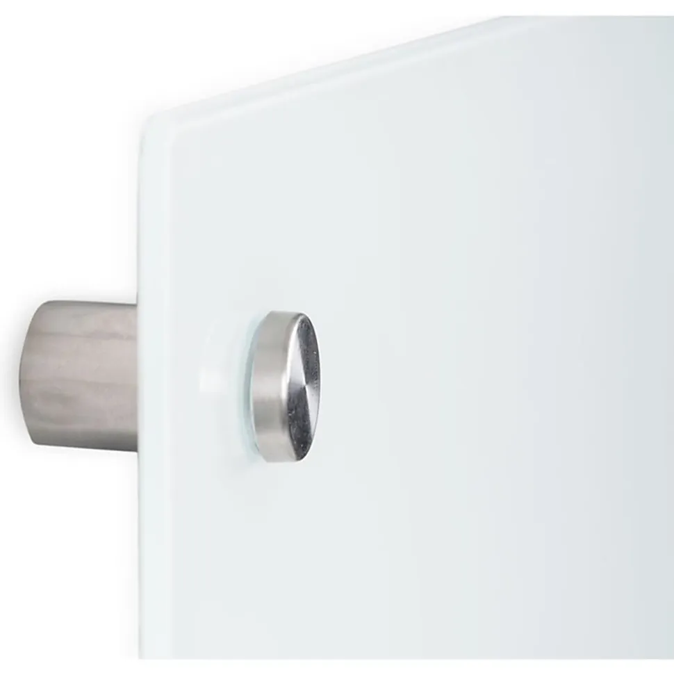 Bi-silque Magnetic Glass Dry Erase Board - 24" (2 ft) Width x 36" (3 ft) Height - White Glass Surface - Rectangle - Horizontal/Vertical - 1 Each