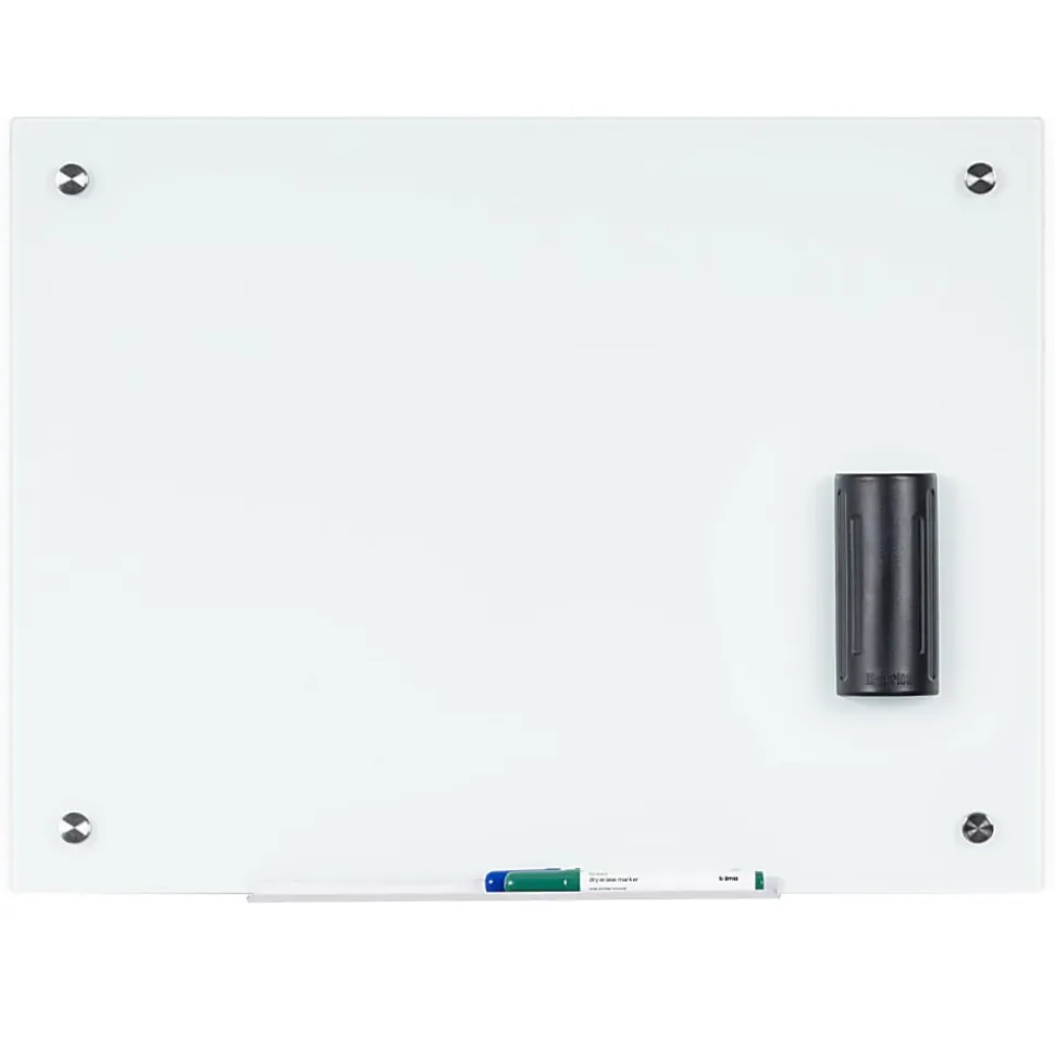 Bi-silque Magnetic Glass Dry Erase Board - 48" (4 ft) Width x 72" (6 ft) Height - White Glass Surface - Rectangle - Horizontal/Vertical - 1 Each