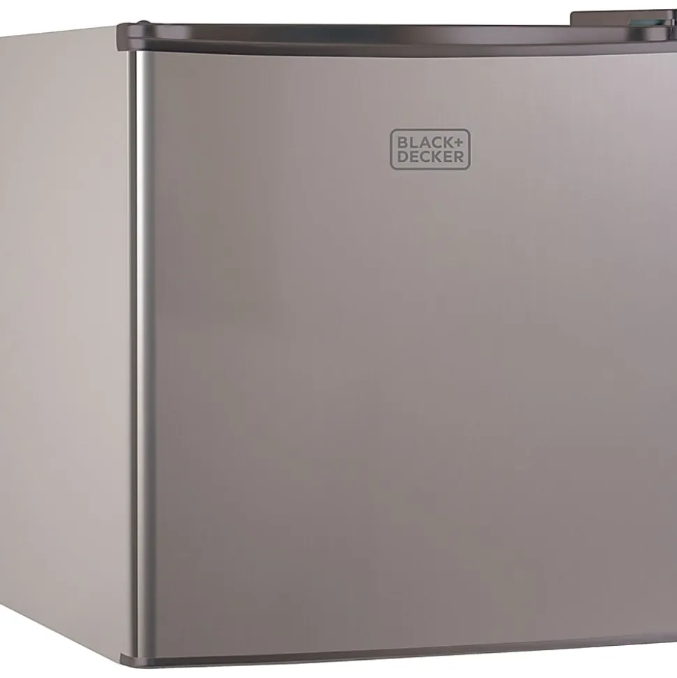 Black+Decker BCRK17V 1.7 Cu Ft Refrigerator With Freezer Compartment, Silver