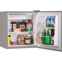 Black+Decker BCRK17V 1.7 Cu Ft Refrigerator With Freezer Compartment, Silver