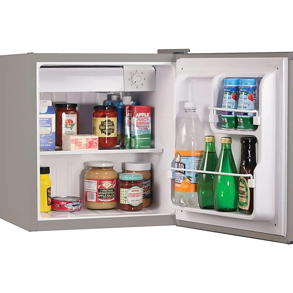 Black+Decker BCRK17V 1.7 Cu Ft Refrigerator With Freezer Compartment, Silver