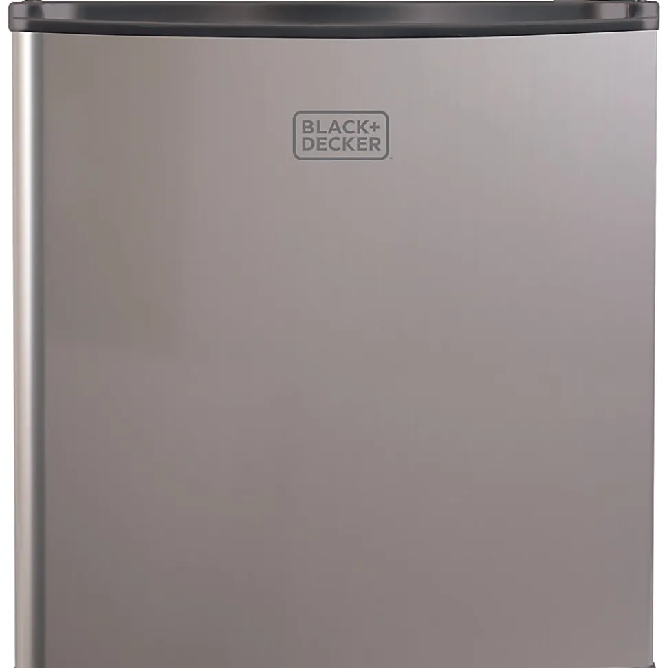 Black+Decker BCRK17V 1.7 Cu Ft Refrigerator With Freezer Compartment, Silver