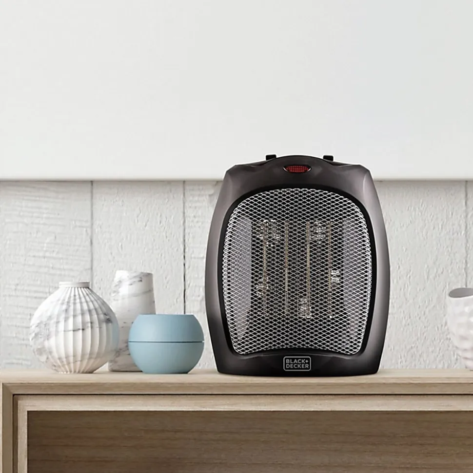 Black+Decker BHDC500B46 1500W Desktop Ceramic Heater, Black