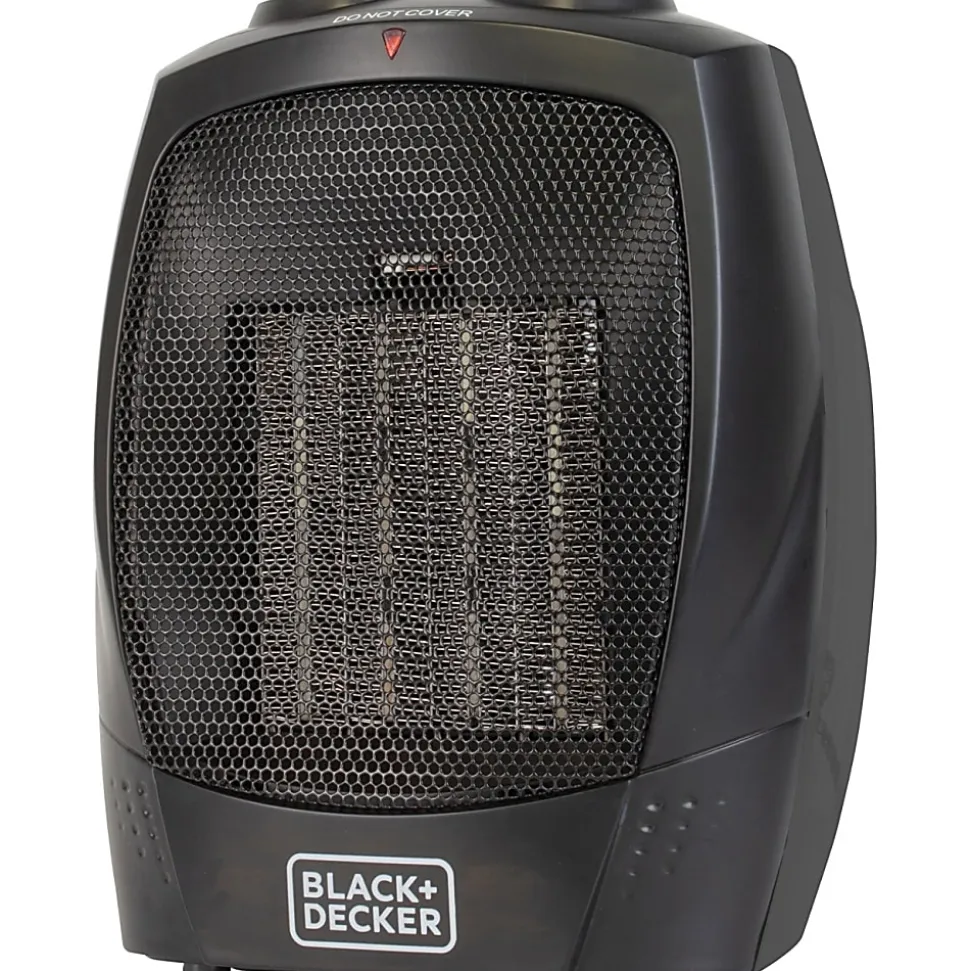 Black+Decker BHDC201 1,500-Watt Personal Ceramic Heater, 9-1/4”H x 7-5/16”W x 6-5/16”D, Black