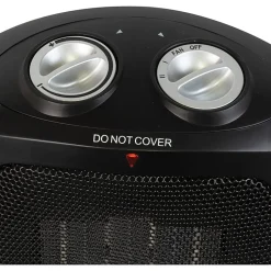 Black+Decker BHDC201 1,500-Watt Personal Ceramic Heater, 9-1/4”H x 7-5/16”W x 6-5/16”D, Black