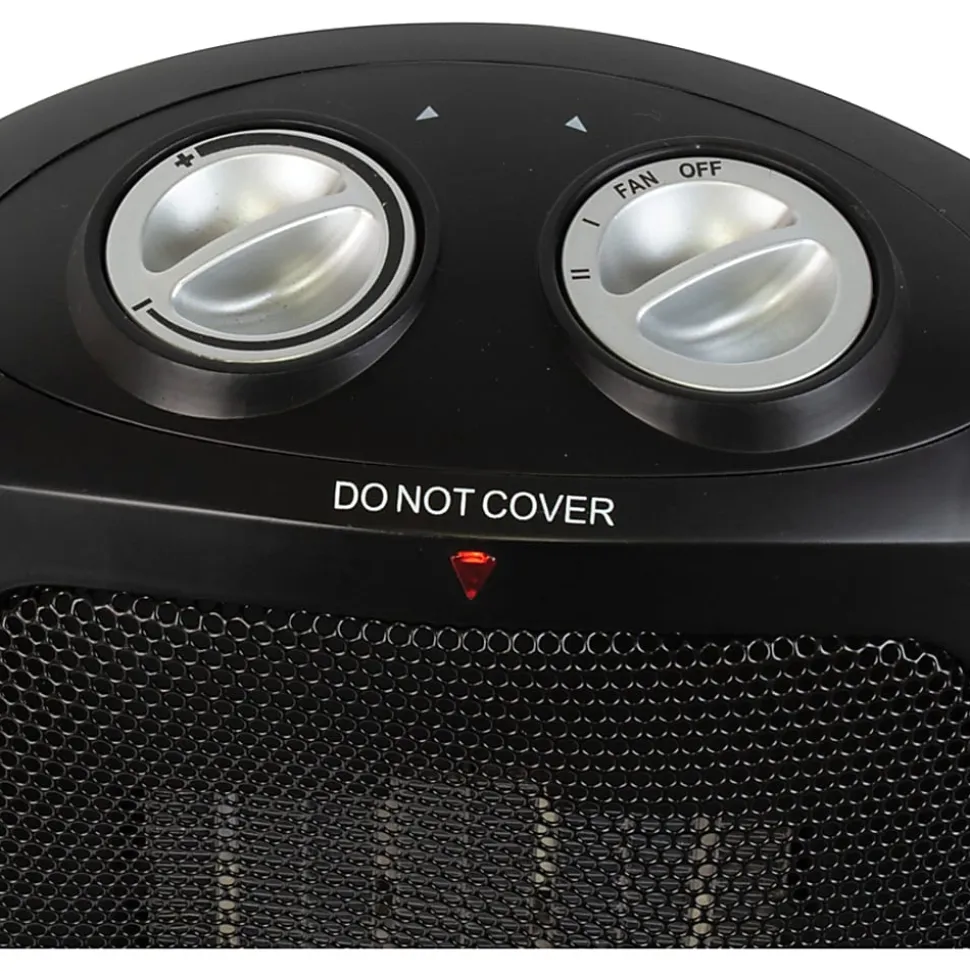 Black+Decker BHDC201 1,500-Watt Personal Ceramic Heater, 9-1/4”H x 7-5/16”W x 6-5/16”D, Black