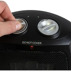 Black+Decker BHDC201 1,500-Watt Personal Ceramic Heater, 9-1/4”H x 7-5/16”W x 6-5/16”D, Black