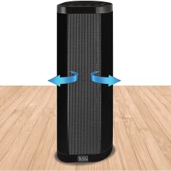 Black+Decker BHVHC15 1500-Watt Ceramic Heater, 21-3/4”H x 6-5/16”W x 6-13/16”D, Black