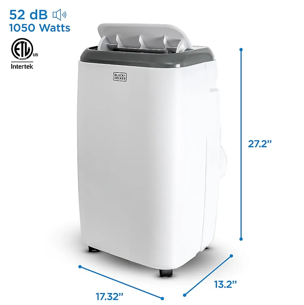 BLACK+DECKER 10,000 BTU Portable Air Conditioner with Remote Control, White