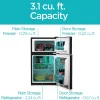 Black+Decker 3.1 Cu. Ft. 2-Door Refrigerator With True Freezer, Black