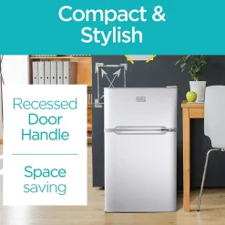 Black+Decker 3.1 Cu. Ft. 2-Door Refrigerator With True Freezer, White