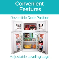 Black+Decker 3.1 Cu. Ft. 2-Door Refrigerator With True Freezer, White