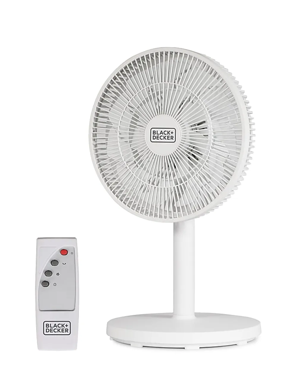 Black+Decker 12" Dual Blade Table Fan With Remote, 20”H x 11-3/4”W x 12”D