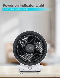 Black+Decker Dual Function 1,500W Desktop Heater And Fan, 9-3/4”H x 8-11/16”W x 6-15/16”D, White