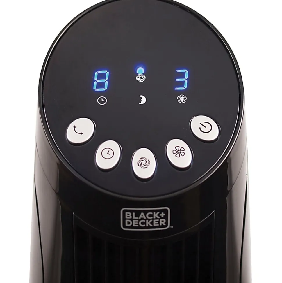 Black+Decker 36 In. Digital Tower Fan With Remote - 3 Speed - Oscillating, Timer-off Function - 35.9" Height x 11.8" Width x 11.8" Depth