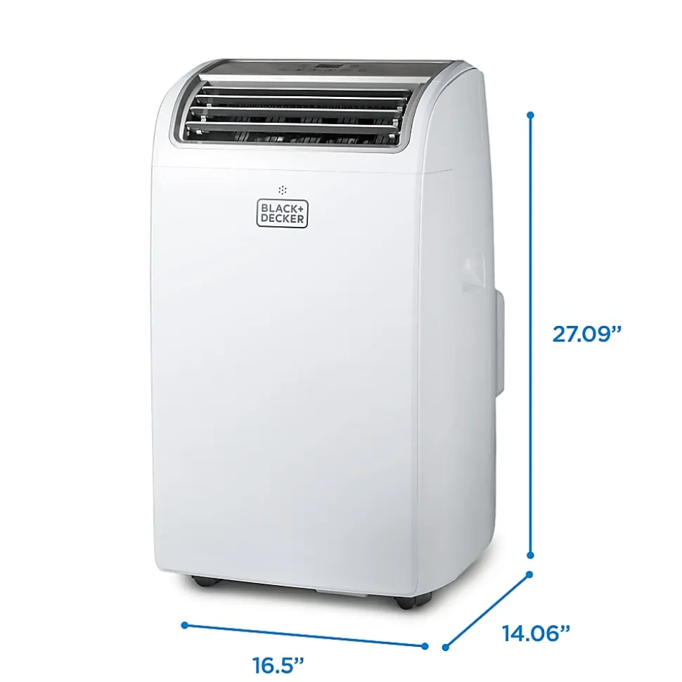 BLACK+DECKER Portable Air Conditioner 10,200 BTU DOE (14,000 BTU ASHRAE 128) with 12,000 BTU Heating for Rooms Up To 700 Sq. Ft., White