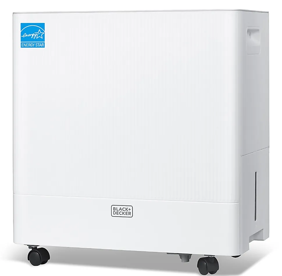 BLACK+DECKER Portable Dehumidifier, 50 Pint, Up To 4,500 Sq. Ft. Coverage, 12.68-Pint Bucket, White, Total Quantity 1