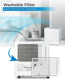 BLACK+DECKER Portable Dehumidifier, 50 Pint, Up To 4,500 Sq. Ft. Coverage, 12.68-Pint Bucket, White, Total Quantity 1