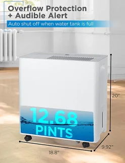 BLACK+DECKER Portable Dehumidifier, 50 Pints With Pump, 24-1/4