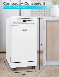 Black+Decker Portable Dishwasher, 35-11/16
