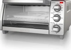 Black+Decker 4-Slice Toaster Oven, Silver, Total Qty 1