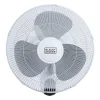 Black+Decker 3-Speed Oscillating Wall Fan With Remote, 18"H x 12"W x 12"D, White