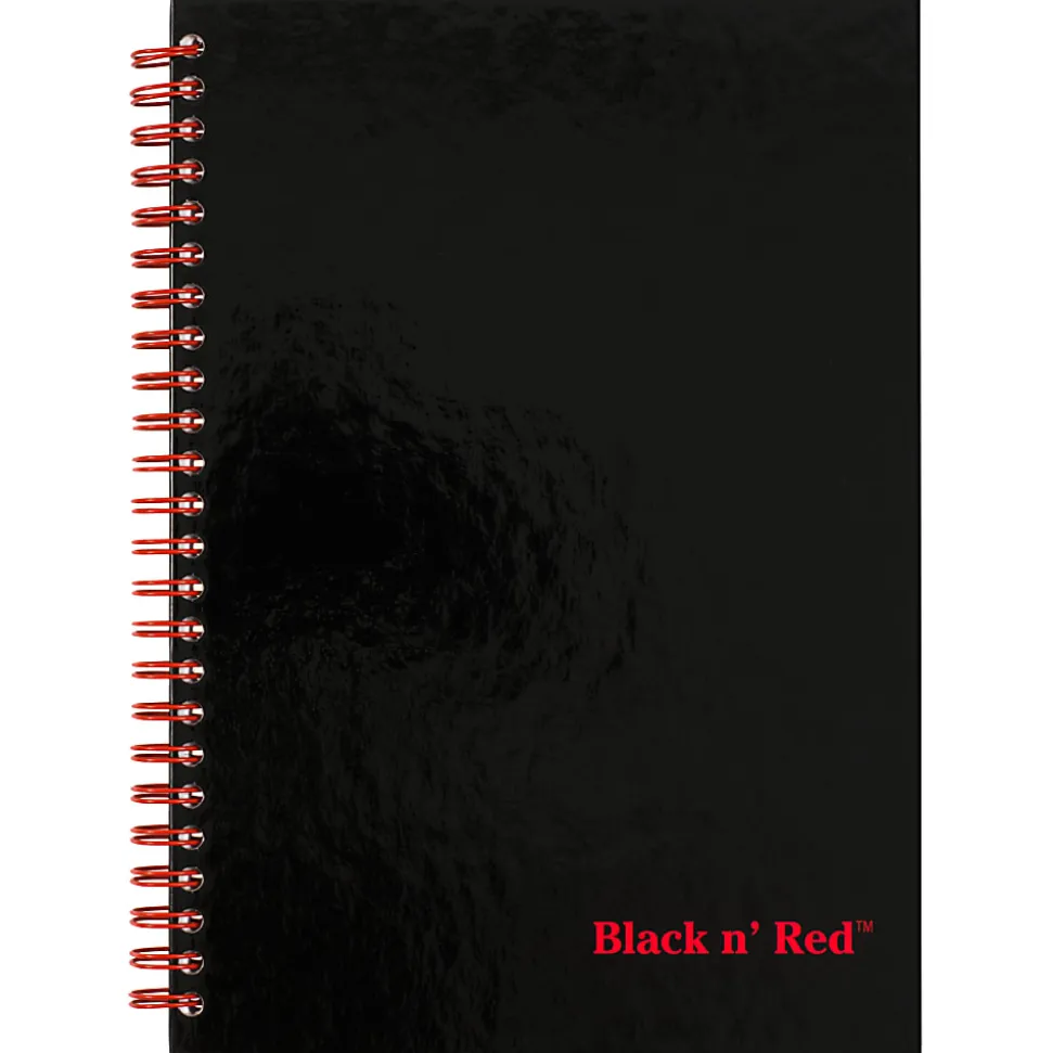 Black n' Red™ Notebook/Journal, 8 1/4" x 5 7/8", Black/Red, 70 Sheets